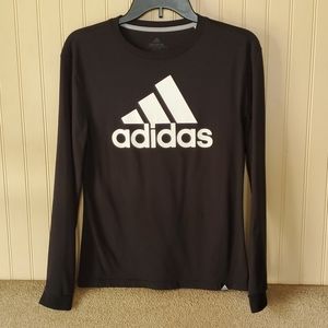 Adidas go-to tee XS black long sleeved tee white